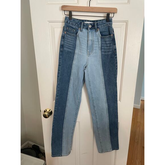 Pacsun Womens Jeans All Cotton 90's Boyfriend Size 24 Two Toned Straight Flaw - Picture 1 of 13